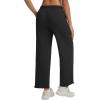 image:imagebaleaf Womens Barrel Pants with Pockets Drawstring Athletic Quick Dry Adjustable Cuff Wide Leg Tapered Fit Casual SweatpantsBlack