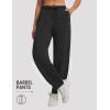 image:imagebaleaf Womens Barrel Pants with Pockets Drawstring Athletic Quick Dry Adjustable Cuff Wide Leg Tapered Fit Casual SweatpantsBlack