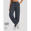 image:imagebaleaf Womens Barrel Pants with Pockets Drawstring Athletic Quick Dry Adjustable Cuff Wide Leg Tapered Fit Casual SweatpantsDark Gray