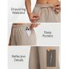 image:imagebaleaf Womens Barrel Pants with Pockets Drawstring Athletic Quick Dry Adjustable Cuff Wide Leg Tapered Fit Casual SweatpantsKhaki