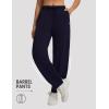 image:imagebaleaf Womens Barrel Pants with Pockets Drawstring Athletic Quick Dry Adjustable Cuff Wide Leg Tapered Fit Casual SweatpantsNavy Blue