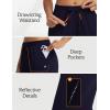 image:imagebaleaf Womens Barrel Pants with Pockets Drawstring Athletic Quick Dry Adjustable Cuff Wide Leg Tapered Fit Casual SweatpantsNavy Blue