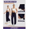 image:imagebaleaf Womens Barrel Pants with Pockets Drawstring Athletic Quick Dry Adjustable Cuff Wide Leg Tapered Fit Casual SweatpantsNavy Blue