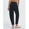 image:imagebaleaf Womens Barrel Pants with Zipper Pockets Drawstring Athletic Pants Elastic Waisted Casual Lounge Work TravelBlack