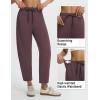 image:imagebaleaf Womens Barrel Pants with Zipper Pockets Drawstring Athletic Pants Elastic Waisted Casual Lounge Work TravelDark Brown