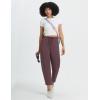 image:imagebaleaf Womens Barrel Pants with Zipper Pockets Drawstring Athletic Pants Elastic Waisted Casual Lounge Work TravelDark Brown
