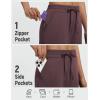image:imagebaleaf Womens Barrel Pants with Zipper Pockets Drawstring Athletic Pants Elastic Waisted Casual Lounge Work TravelDark Brown