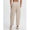 image:imagebaleaf Womens Barrel Pants with Zipper Pockets Drawstring Athletic Pants Elastic Waisted Casual Lounge Work TravelKhaki