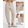 image:imagebaleaf Womens Barrel Pants with Zipper Pockets Drawstring Athletic Pants Elastic Waisted Casual Lounge Work TravelKhaki
