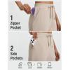 image:imagebaleaf Womens Barrel Pants with Zipper Pockets Drawstring Athletic Pants Elastic Waisted Casual Lounge Work TravelKhaki
