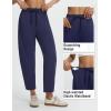 image:imagebaleaf Womens Barrel Pants with Zipper Pockets Drawstring Athletic Pants Elastic Waisted Casual Lounge Work TravelNavy Blue