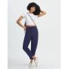 image:imagebaleaf Womens Barrel Pants with Zipper Pockets Drawstring Athletic Pants Elastic Waisted Casual Lounge Work TravelNavy Blue