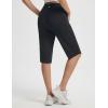 image:imagebaleaf Womens Bermuda Long Shorts 14 Knee Length Capris with Zipper Pockets Athletic Walking Athletic Casual SummerBlack