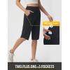 image:imagebaleaf Womens Bermuda Long Shorts 14 Knee Length Capris with Zipper Pockets Athletic Walking Athletic Casual SummerBlack