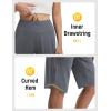 image:imagebaleaf Womens Bermuda Long Shorts 14 Knee Length Capris with Zipper Pockets Athletic Walking Athletic Casual SummerDark Gray