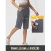 image:imagebaleaf Womens Bermuda Long Shorts 14 Knee Length Capris with Zipper Pockets Athletic Walking Athletic Casual SummerDark Gray