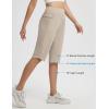 image:imagebaleaf Womens Bermuda Long Shorts 14 Knee Length Capris with Zipper Pockets Athletic Walking Athletic Casual SummerKhaki
