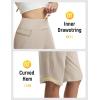 image:imagebaleaf Womens Bermuda Long Shorts 14 Knee Length Capris with Zipper Pockets Athletic Walking Athletic Casual SummerKhaki