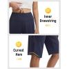 image:imagebaleaf Womens Bermuda Long Shorts 14 Knee Length Capris with Zipper Pockets Athletic Walking Athletic Casual SummerNavy Blue