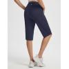 image:imagebaleaf Womens Bermuda Long Shorts 14 Knee Length Capris with Zipper Pockets Athletic Walking Athletic Casual SummerNavy Blue