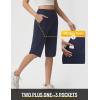 image:imagebaleaf Womens Bermuda Long Shorts 14 Knee Length Capris with Zipper Pockets Athletic Walking Athletic Casual SummerNavy Blue