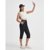 image:imagebaleaf Womens Dressy Capri Pants Stretch with 5 Pockets Golf Capris Work Travel Business Casual UPF 50Black