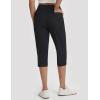 image:imagebaleaf Womens Dressy Capri Pants Stretch with 5 Pockets Golf Capris Work Travel Business Casual UPF 50Black