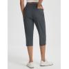 image:imagebaleaf Womens Dressy Capri Pants Stretch with 5 Pockets Golf Capris Work Travel Business Casual UPF 50Dark Gray