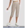 image:imagebaleaf Womens Dressy Capri Pants Stretch with 5 Pockets Golf Capris Work Travel Business Casual UPF 50Khaki