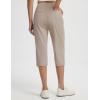 image:imagebaleaf Womens Dressy Capri Pants Stretch with 5 Pockets Golf Capris Work Travel Business Casual UPF 50Khaki