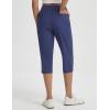 image:imagebaleaf Womens Dressy Capri Pants Stretch with 5 Pockets Golf Capris Work Travel Business Casual UPF 50Navy Blue