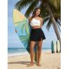 image:imagebaleaf Womens High Waisted 14 Swim Skirts Boxer Liner Quick Dry Tennis Skirt Bathing Suit Split Swimsuit Bottom with PocketBlack