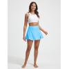 image:imagebaleaf Womens High Waisted 14 Swim Skirts Boxer Liner Quick Dry Tennis Skirt Bathing Suit Split Swimsuit Bottom with PocketBlue