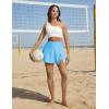 image:imagebaleaf Womens High Waisted 14 Swim Skirts Boxer Liner Quick Dry Tennis Skirt Bathing Suit Split Swimsuit Bottom with PocketBlue