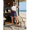 image:imagebaleaf Womens High Waisted 14 Swim Skirts Boxer Liner Quick Dry Tennis Skirt Bathing Suit Split Swimsuit Bottom with PocketNavy Blue