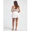 image:imagebaleaf Womens High Waisted 14 Swim Skirts Boxer Liner Quick Dry Tennis Skirt Bathing Suit Split Swimsuit Bottom with PocketStar White