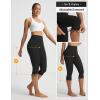 image:imagebaleaf Womens High Waisted Capri Leggings with Pockets Yoga Capris Pants Tummy Control Workout CasualBlack