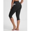 image:imagebaleaf Womens High Waisted Capri Leggings with Pockets Yoga Capris Pants Tummy Control Workout CasualBlack