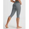 image:imagebaleaf Womens High Waisted Capri Leggings with Pockets Yoga Capris Pants Tummy Control Workout CasualDark Gray