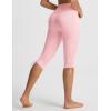 image:imagebaleaf Womens High Waisted Capri Leggings with Pockets Yoga Capris Pants Tummy Control Workout CasualLight Pink