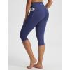 image:imagebaleaf Womens High Waisted Capri Leggings with Pockets Yoga Capris Pants Tummy Control Workout CasualNavy Blue