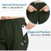 image:imagebaleaf Womens Joggers Running Pants Quick Dry Lightweight Workout with Zipper Pockets Drawstring Hiking Travel GymArmygreenpants