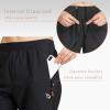 image:imagebaleaf Womens Joggers Running Pants Quick Dry Lightweight Workout with Zipper Pockets Drawstring Hiking Travel GymBlackpants