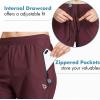 image:imagebaleaf Womens Joggers Running Pants Quick Dry Lightweight Workout with Zipper Pockets Drawstring Hiking Travel GymDark Red