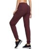 image:imagebaleaf Womens Joggers Running Pants Quick Dry Lightweight Workout with Zipper Pockets Drawstring Hiking Travel GymDark Red