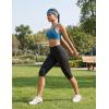 image:imagebaleaf Womens Knee Length Capri Leggings High Waisted with Pocket 14 Yoga Stretch Casual Summer Workout ExerciseBlack