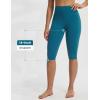 image:imagebaleaf Womens Knee Length Capri Leggings High Waisted with Pocket 14 Yoga Stretch Casual Summer Workout ExerciseBlue