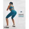 image:imagebaleaf Womens Knee Length Capri Leggings High Waisted with Pocket 14 Yoga Stretch Casual Summer Workout ExerciseBlue