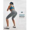 image:imagebaleaf Womens Knee Length Capri Leggings High Waisted with Pocket 14 Yoga Stretch Casual Summer Workout ExerciseDark Gray