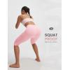 image:imagebaleaf Womens Knee Length Capri Leggings High Waisted with Pocket 14 Yoga Stretch Casual Summer Workout ExerciseLight Pink